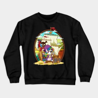 Unicorn Pirate Party Magical Ship Cute Girly Crewneck Sweatshirt